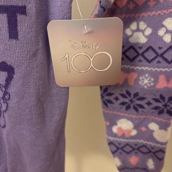 Disney 100th Mickey Mouse and Friends Long Sleeve Sweater-Purple Xsmall 4-5 - Picture 3 of 4